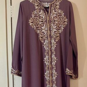 Kaftan Elegance | Purple Caftan Hijabi Friendly Long Sleeve Formal Dress